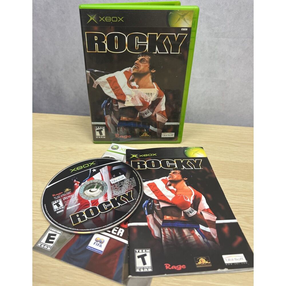 Microsoft Xbox 2002 Rocky With Manual.